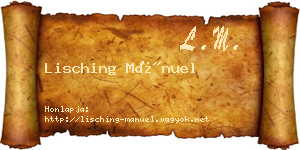Lisching Mánuel névjegykártya